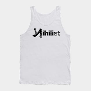 Nihilist Distressed Style Symbol Design Tank Top